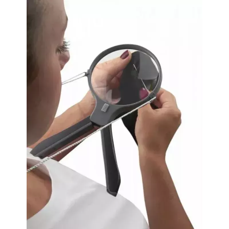 Lupa Carson Split Handle HF-11 — lupa de mano 3,5×, negro/transparente, pila AAA