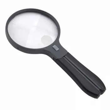 Lupa Carson Split Handle HF-11 — lupa de mano 3,5x, negra/transparente, pila AAA