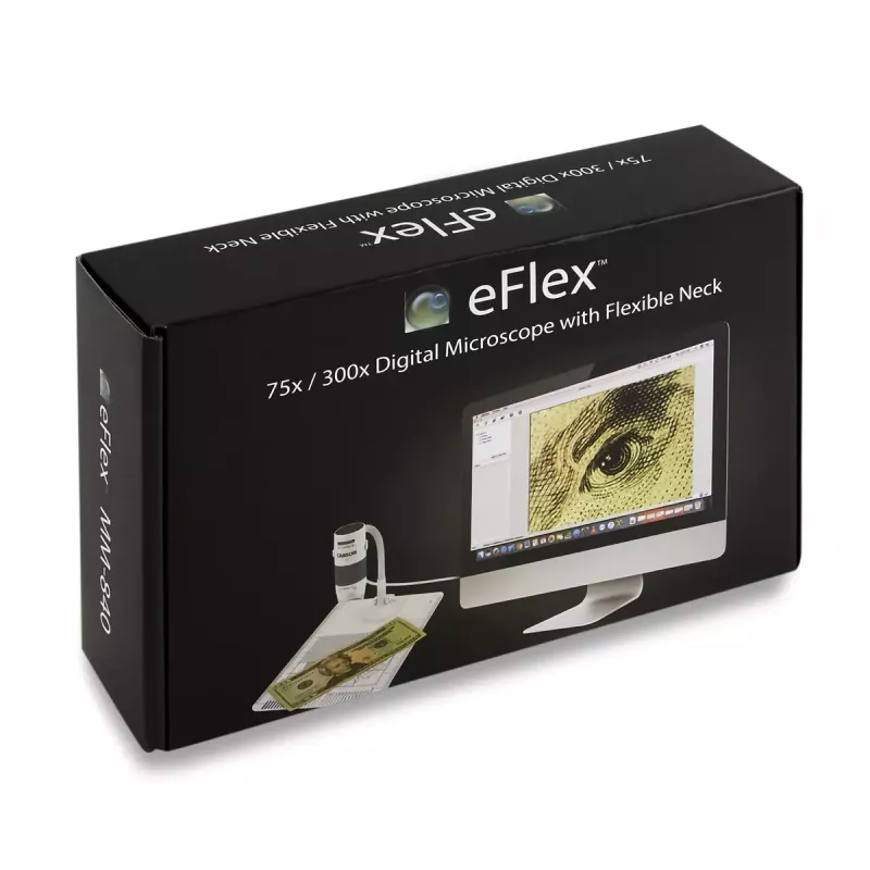 Microscopio digital Carson EFLEX 300x, aumento 75–300×, cámara 1600×1200, gris/blanco