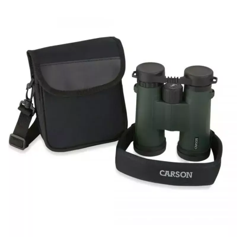 Prismáticos Carson JR Series 10x42 BaK-4, prisma de tejado compacto, negro/verde