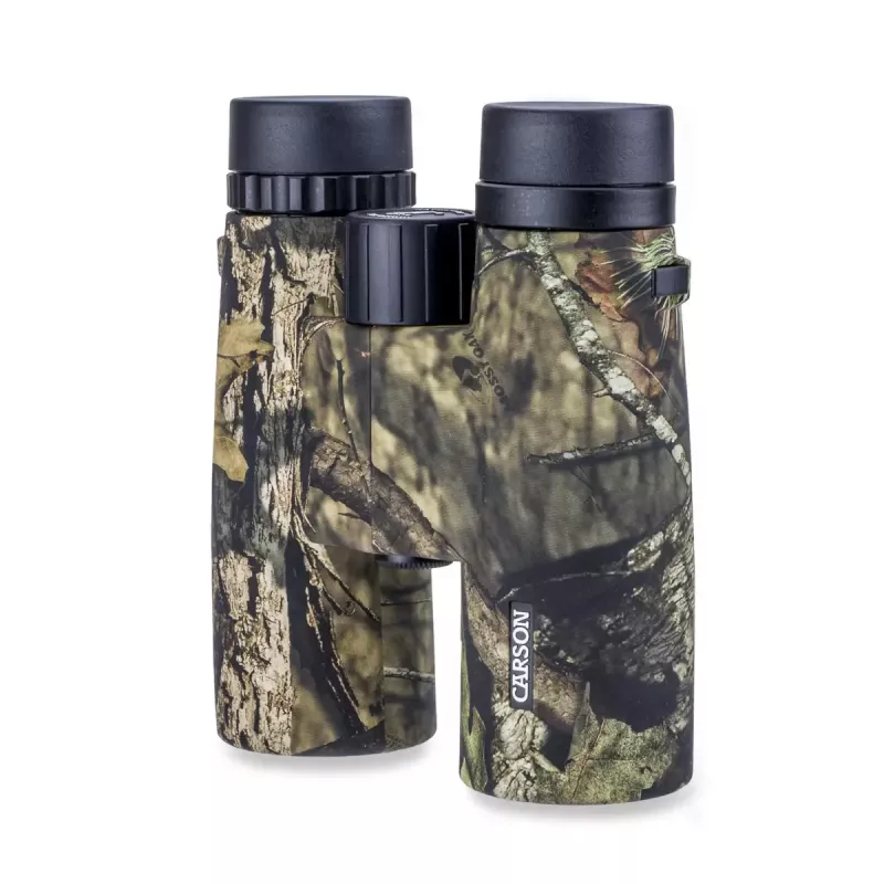 Prismáticos Carson JR 10x42 BAK-4 de tejado, diseño compacto camuflaje, 127×50,8×160 mm