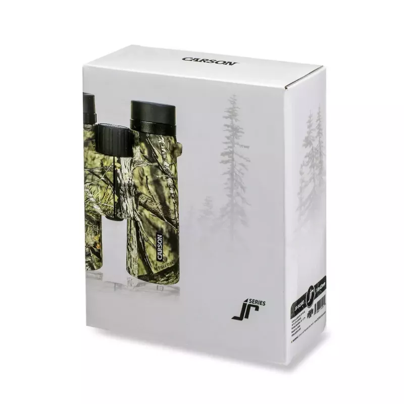 Prismáticos Carson JR 10x42 BAK-4 de tejado, diseño compacto camuflaje, 127×50,8×160 mm