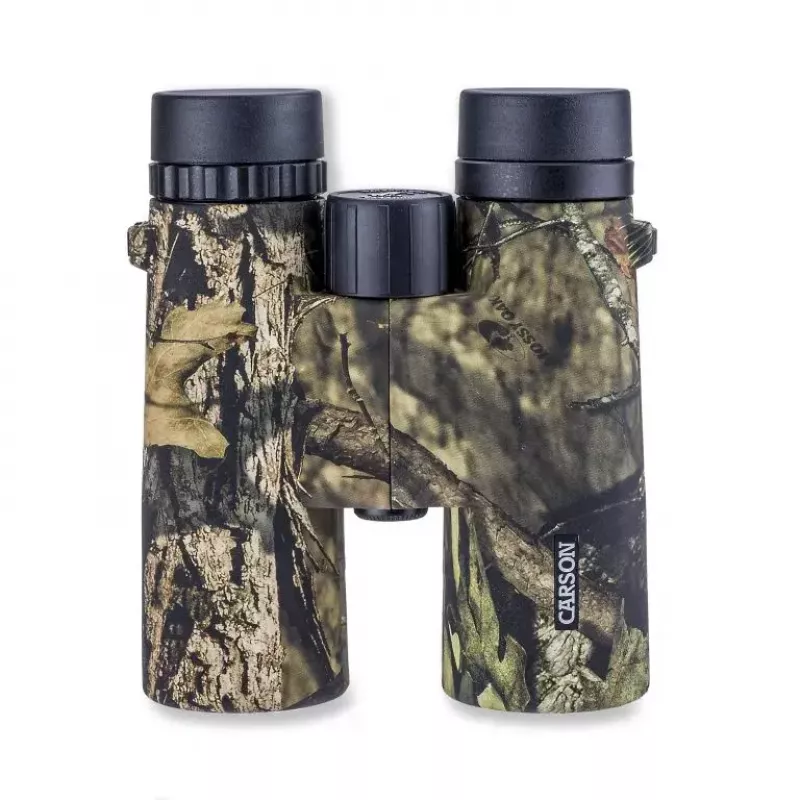 Prismáticos Carson JR 10x42 BAK-4 de tejado, diseño compacto camuflaje, 127×50,8×160 mm