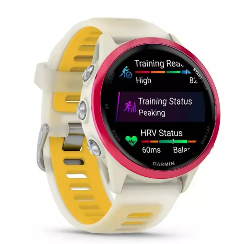 Reloj inteligente deportivo GARMIN Forerunner 570 42 mm, 1,2 inch AMOLED 390×390, GPS, Wi‑Fi, 8 GB, 42 g, correa de silicona
