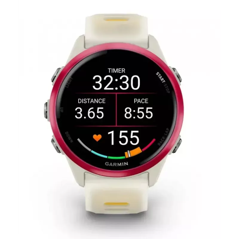 Reloj inteligente deportivo GARMIN Forerunner 570 42 mm, 1,2 inch AMOLED 390×390, GPS, Wi‑Fi, 8 GB, 42 g, correa de silicona