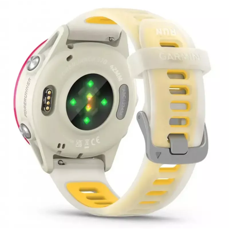 Reloj inteligente deportivo GARMIN Forerunner 570 42 mm, 1,2 inch AMOLED 390×390, GPS, Wi‑Fi, 8 GB, 42 g, correa de silicona
