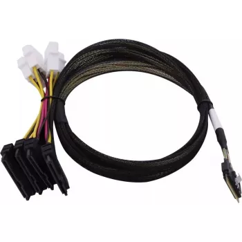 Cable SAS MICROCHIP 2305300-R SlimSAS ×8 (SFF-8654) a 2× 4SFF-8639 (U.3) 0,8 m negro