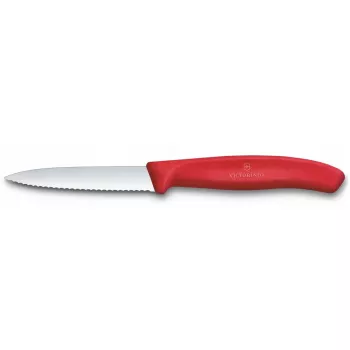 Cuchillo de cocina Victorinox Swiss Classic 8 cm cuchillo de verduras rojo – hoja de 8 cm, mango de plástico