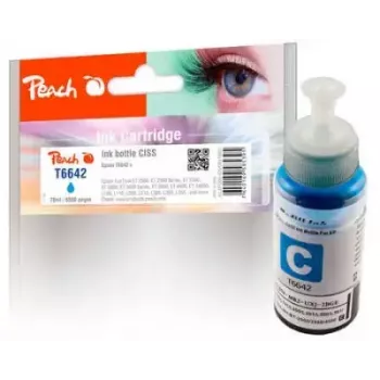Cartucho de tinta cian compatible PEACH PI100-151, 70 ml, 6.500 páginas, para Epson