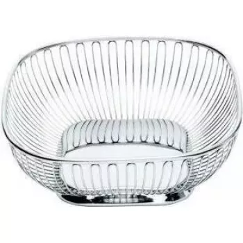 Cesta de servir Alessi 845 cuadrada acero inoxidable 230x230 mm