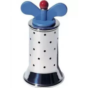 Molino de especias Alessi 9098 azul acero inoxidable altura 132 mm