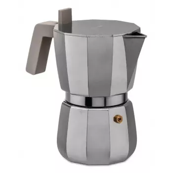 Cafetera moka Alessi Moka 0,07 L gris