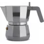 Cafetera moka para espresso ALESSI DC06/3 plateada – cafetera de fogón con capacidad para 3 tazas