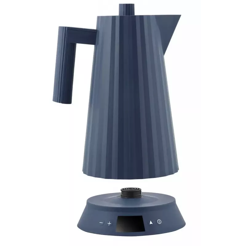Hervidor eléctrico Alessi Plissé 1,0 L 2200 W azul, resina termoplástica, base oculta, apagado automático