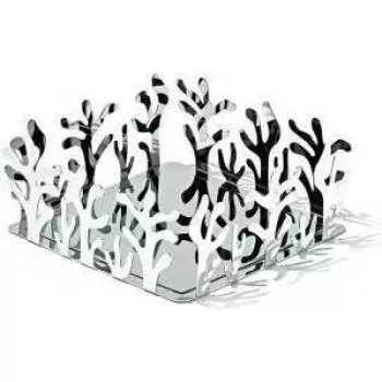 Cesta de servir Alessi ESI18 cuadrada acero inoxidable 205x205x83 mm