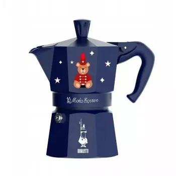 Cafetera moka BIALETTI Moka Express 3 tazas 150 ml, Joyful Christmas Blue
