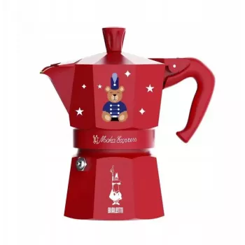 Cafetera moka BIALETTI Moka Express 3 tazas (150 ml) cafetera exprés roja para fogón