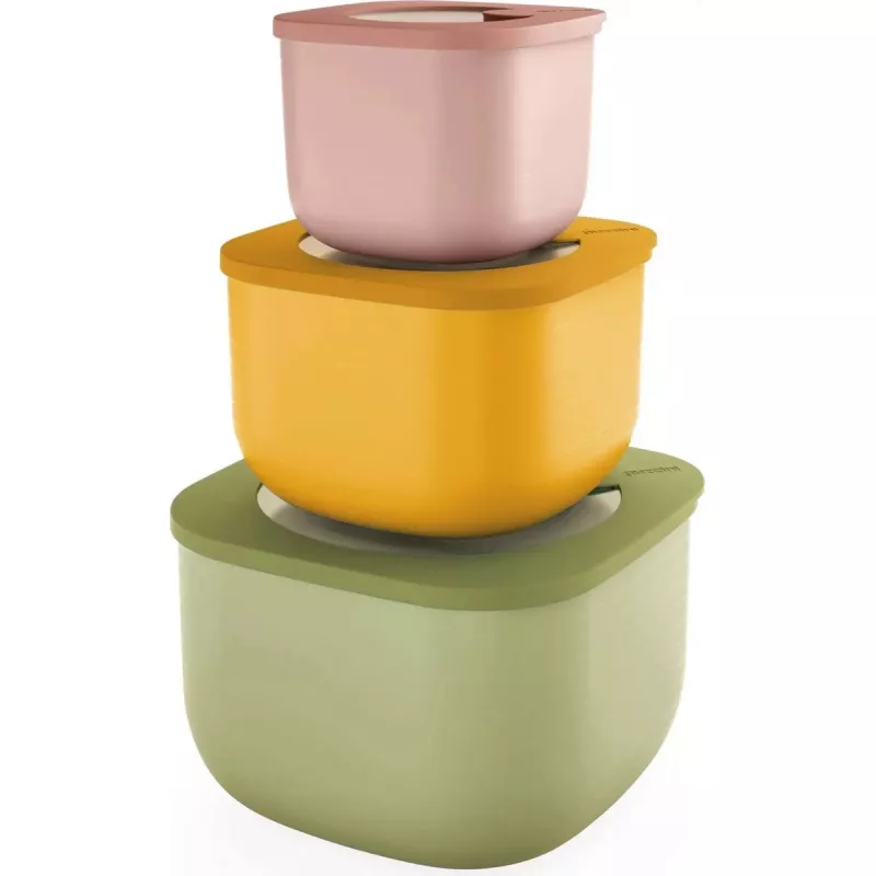 Fiambreras planas Guzzini STORE&MORE BIO set de 3 colores surtidos