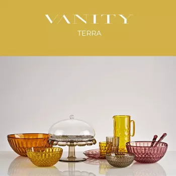 Expositor de tartas pequeño Guzzini Vanity con campana, Smoke