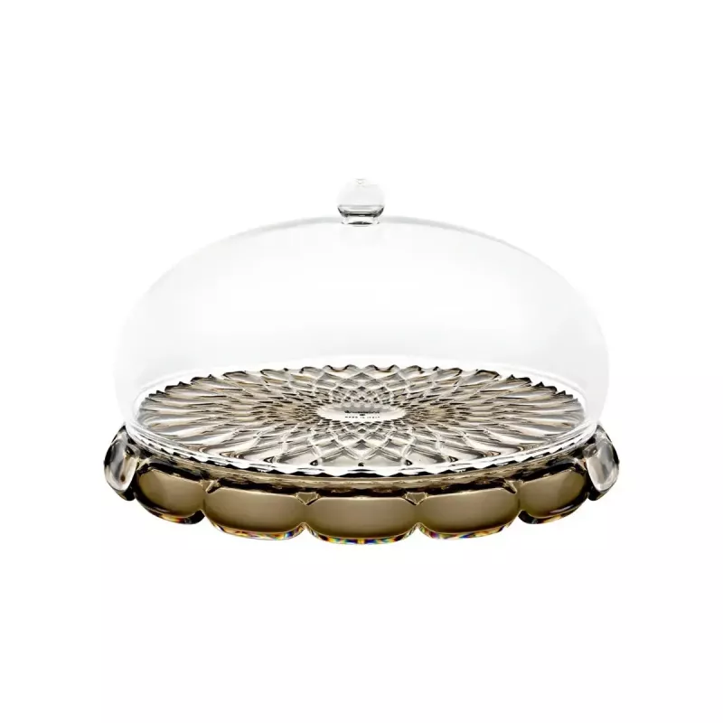 Guzzini Vanity Pie para tartas pequeño con campana, Smoke