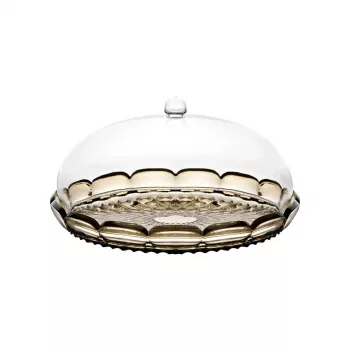 Expositor de tartas pequeño Guzzini Vanity con campana, Smoke