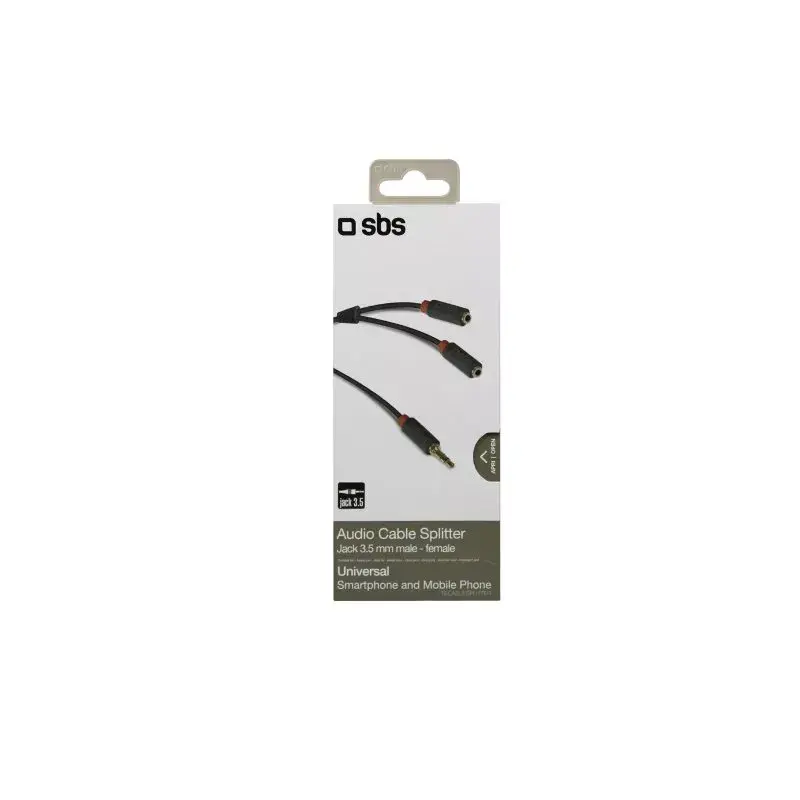 Cable de audio estéreo SBS Audio jack 3,5 mm con divisor