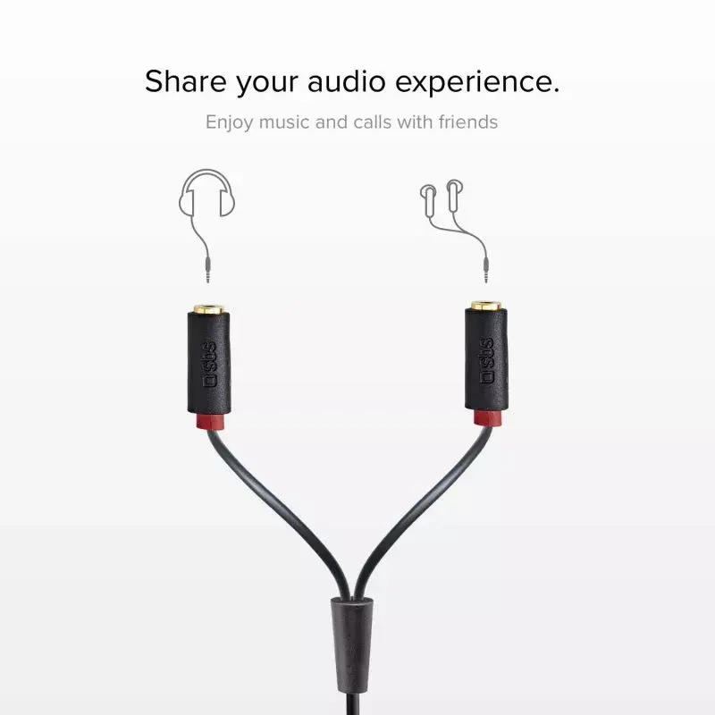 Cable de audio estéreo SBS Audio jack 3,5 mm con divisor