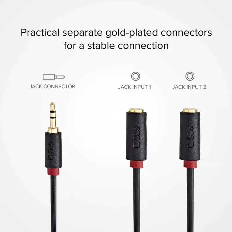 Cable de audio estéreo SBS Audio jack 3,5 mm con divisor