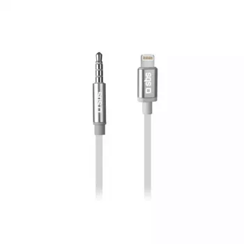 Adaptador de auriculares SBS, conector macho USB-C a conector hembra 3,5 mm, 15 cm, blanco, TEADAPTIPJACK35W