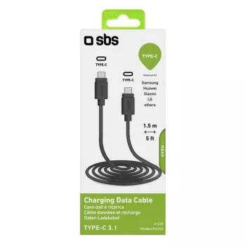 Cable de datos y carga SBS TECABLETCC31K USB C 1,5 m USB 3.2 Gen 1