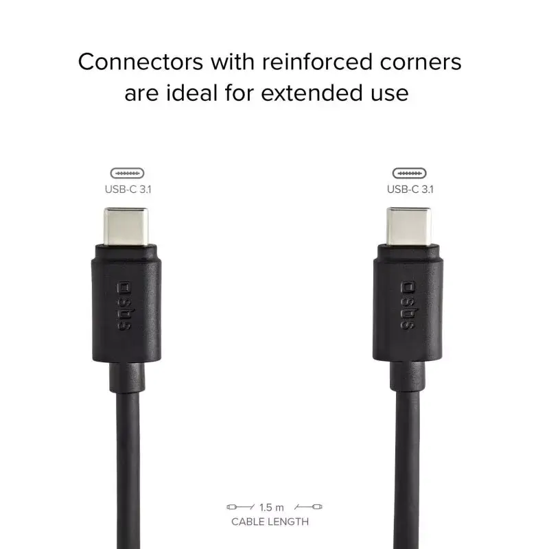 Cable de datos y carga SBS TECABLETCC31K USB C 1,5 m USB 3.2 Gen 1