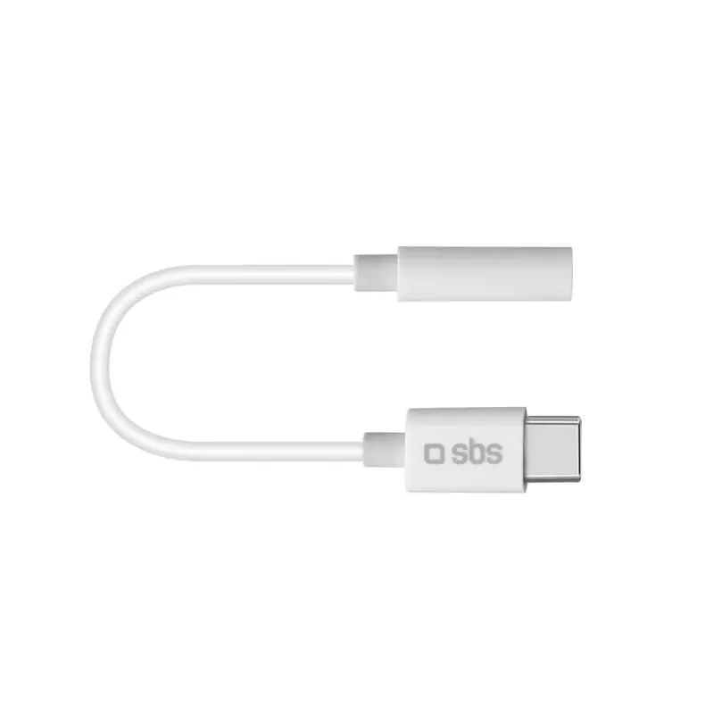 Cable móvil SBS TEINTJACKTYCFMW blanco 0,09 m 3,5 mm USB-C