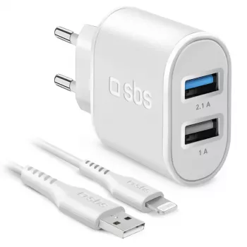 Cargador móvil SBS TEKITTR2ULH2189A interior AC blanco smartphone tablet