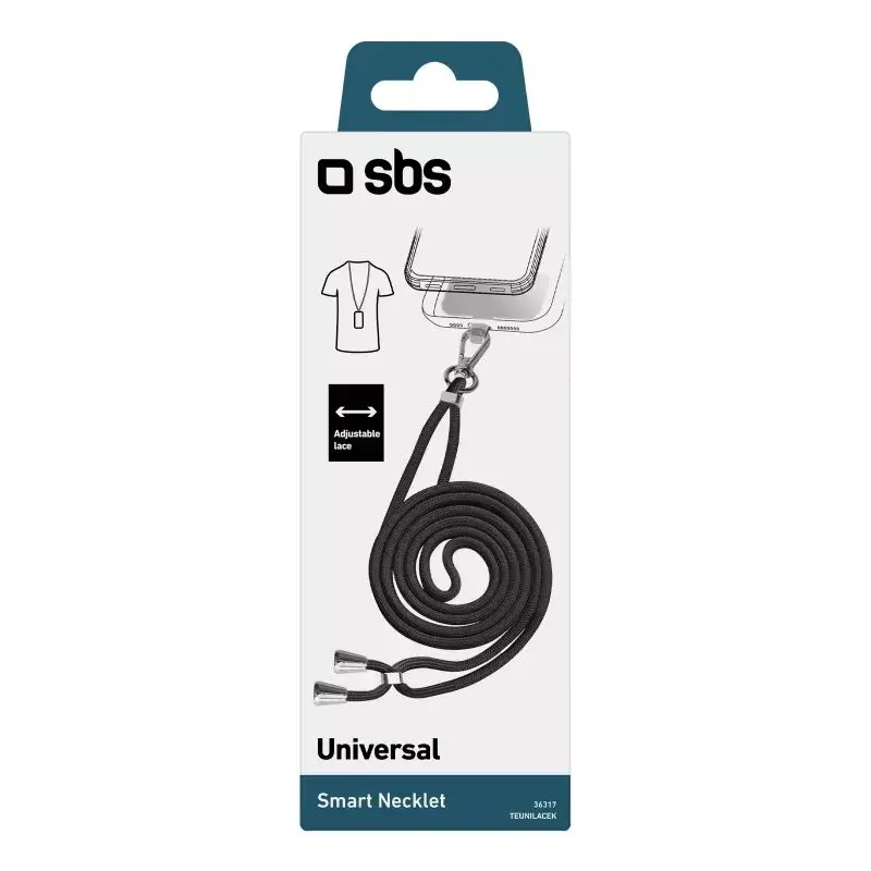 Cordón para móvil SBS TEUNILACEK – tejido negro, una pieza