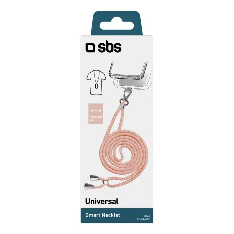 Cordón para móvil SBS TEUNILACEP, rosa, tela, 1 unidad, longitud (paquete) 200 mm