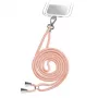 Cordón para móvil SBS TEUNILACEP, rosa, tela, 1 unidad, longitud (paquete) 200 mm