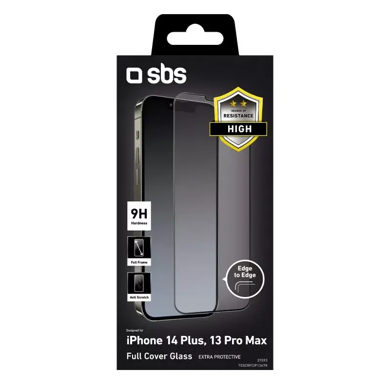 Protector de pantalla transparente SBS TESCRFCIP1367K para iPhone 13 Pro Max, resistente a golpes y arañazos