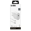 Cargador para dispositivos móviles SBS TETRKITPD20LIGW carga rápida interior blanco