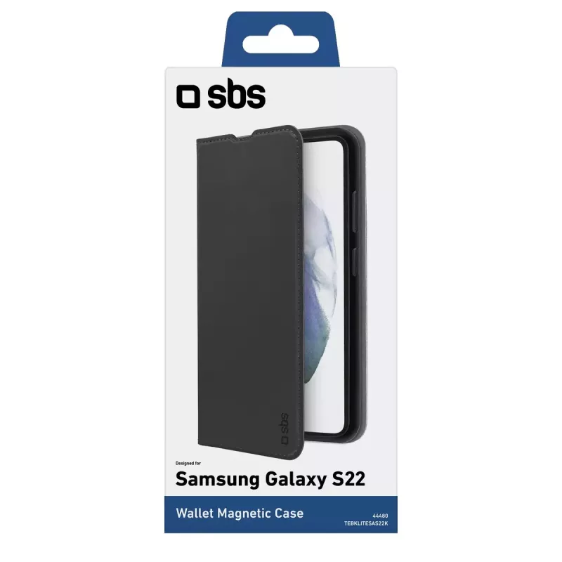 Funda cartera SBS Galaxy S22+ 16,8 cm negra 2 compartimentos para tarjetas