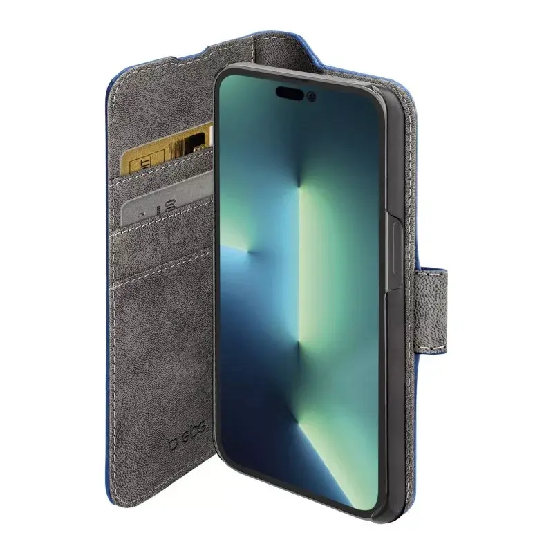Funda cartera SBS TEBKWALIP1461PB para iPhone 14 Pro 15,5 cm azul