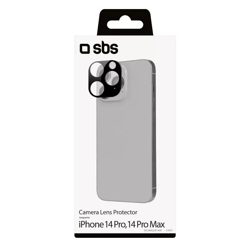 Protector de cámara SBS TECAMGLIP14PK Negro Silicona Cristal templado