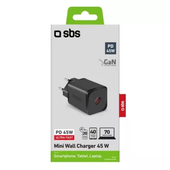 Cargador para dispositivos móviles SBS TETRGAN1C45W Carga rápida Interior Negro