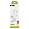 Cable USB-C a USB-C SBS Mobile TECABLETISSUETCCG, USB 2.0, 1,5 m, blanco