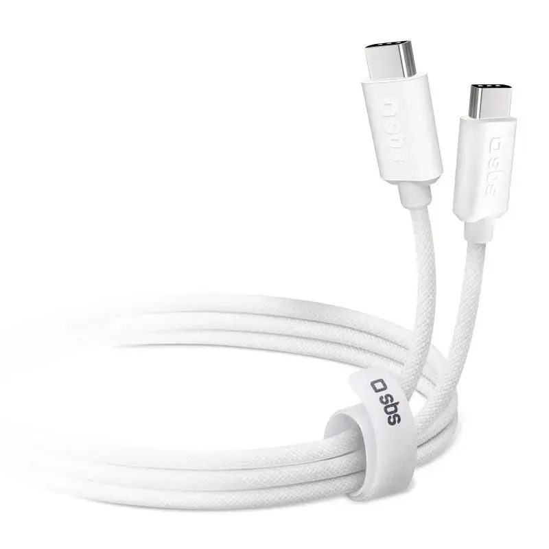 Cable USB-C a USB-C SBS Mobile TECABLETISSUETCCG, USB 2.0, 1,5 m, blanco