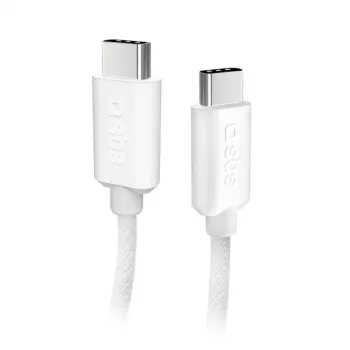 Cable USB-C a USB-C SBS Mobile TECABLETISSUETCCG, USB 2.0, 1,5 m, blanco