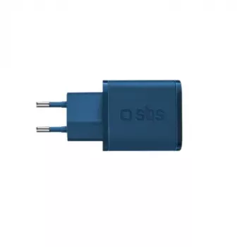 Cargador SBS Mobile 20W USB-C de interior para smartphone tablet smartwatch auriculares altavoz portátil Azul