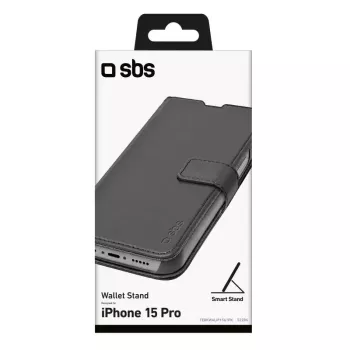 Funda cartera SBS TEBKWALIP1561PK para iPhone 15 Pro 6,1 pulgadas Negra
