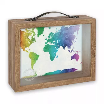 Hucha ZEP RM4545 marrón vidrio metal madera 210x65x170 mm