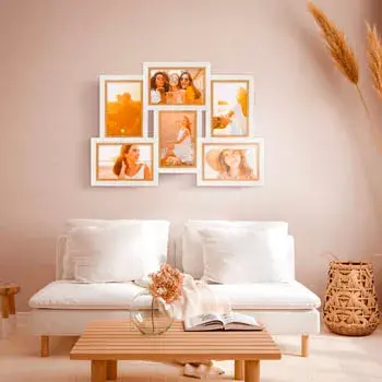 Set de marcos de fotos ZEP Ayas 6Q blanco MDF 1 ud.