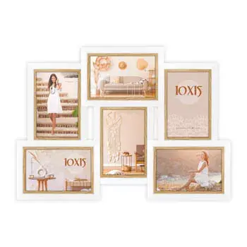 Set de marcos de fotos ZEP Ayas 6Q blanco MDF 1 ud.